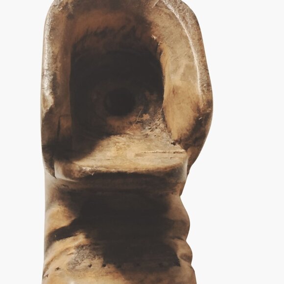 Vintage Hand Carved Wooden Boot Shoe Figurine Miniature Rustic Lodge Cabin Decor - Picture 9 of 9